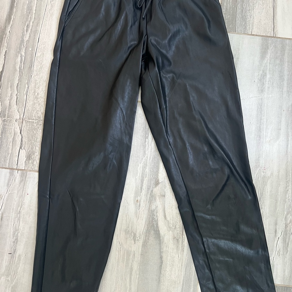 Womens Faux leather Aritzia Black Pants